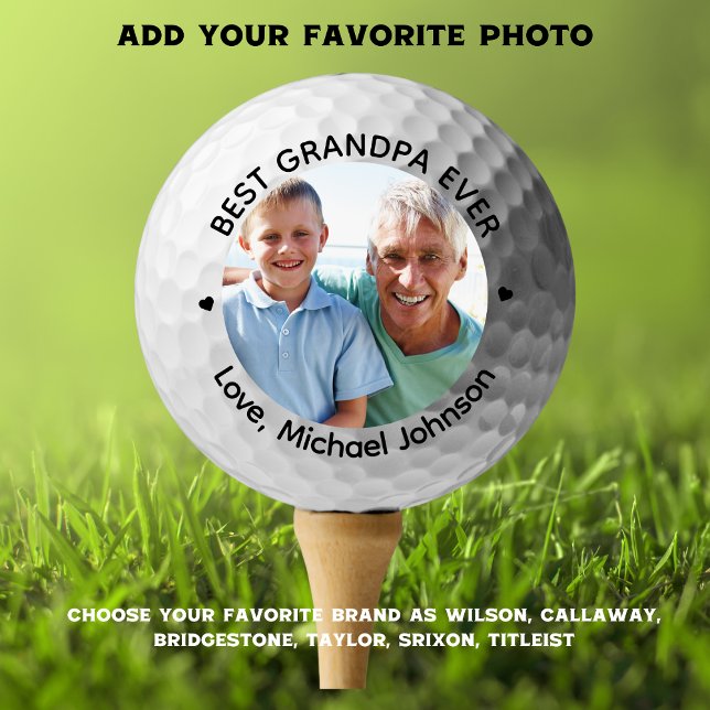 Personalisiertes Foto "Best Opa Ever" Golfball (Personalized "Best Grandpa Ever" Custom Photo Golf Balls)