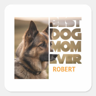 Personalisiertes Foto Beste Hundefreundin ever Quadratischer Aufkleber