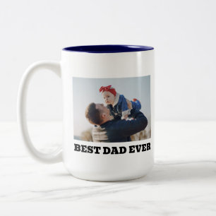Personalisiertes Foto-Bester-Vater-aller-Zeiten-Ge Zweifarbige Tasse