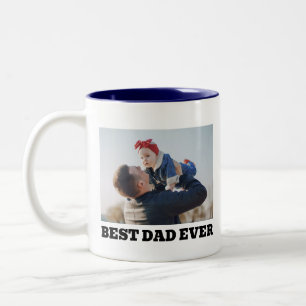 Personalisiertes Foto Bester Vater Aller Zeiten Zweifarbige Tasse