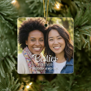 Personalisiertes Foto BESTIES Beste Freunde Keramikornament