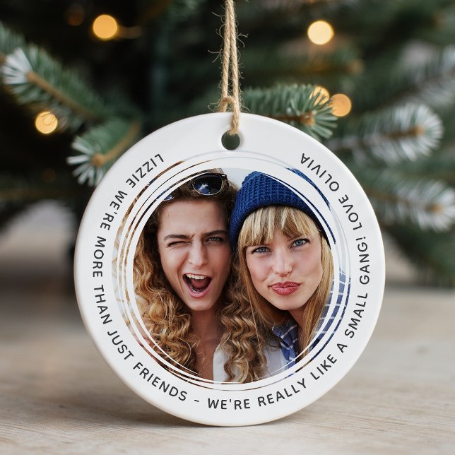Personalisiertes Foto Besties Small Gang Keramik Ornament (Von Creator hochgeladen)