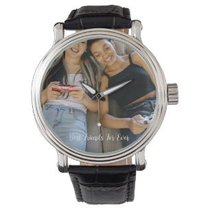 Personalisiertes Foto Bewährte Freunde für immer Armbanduhr