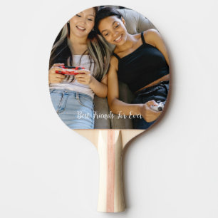 Personalisiertes Foto Bewährte Freunde für immer Tischtennis Schläger