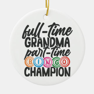 Personalisiertes Foto "Bingo-Meisterin Oma" Keramik Ornament