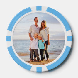 Personalisiertes Foto Blaue Zahl 10 Spiel Pokerchips
