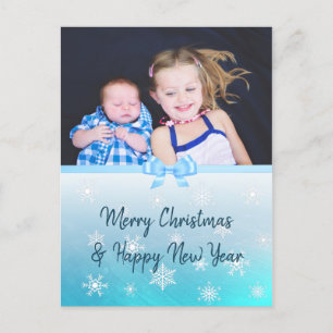 Personalisiertes Foto Blue Snowflakes Weihnachten