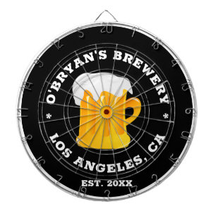 Personalisiertes Foto Brauerei Bar schwarz Dartscheibe