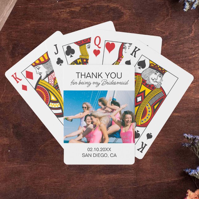 Personalisiertes Foto Bridesmaid Vielen Dank Spielkarten (Bridesmaids Thank You Favor Personalized Photo Poker Cards
)