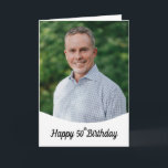 Personalisiertes Foto Chic Brother 50. Geburtstag Karte<br><div class="desc">Personalisiertes Foto Chic Brother 50. Geburtstag, ein wunderschönes Design für jeden, der nach schönen Geburtstagskarten für Bruder, Geburtstagskarten für ältere Bruder oder Geburtstagskarten für jüngeren Bruder, dieser hier wäre cool. Das Design verfügt über ein benutzerdefiniertes Foto mit einem personalisierbaren Text, das Sie in dem Alter, das Sie möchten, in der...</div>
