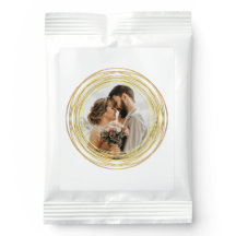 Personalisiertes Foto Chic White Gold Wedding Mini