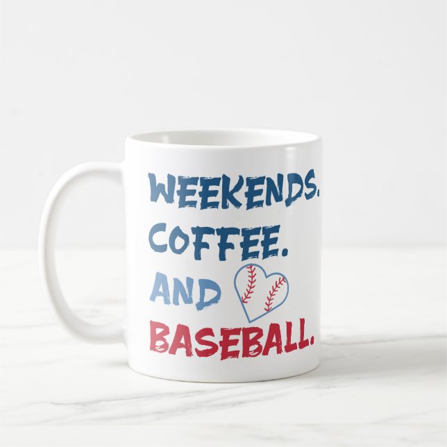 Personalisiertes Foto, Coffee & Baseball Tasse (Links)