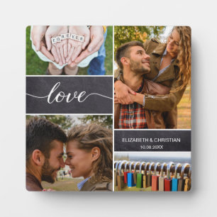 Personalisiertes Foto Collage Liebe Script Couple Fotoplatte