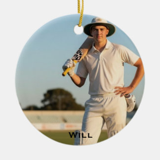 Personalisiertes Foto-Cricket-Weihnachten Keramik Ornament