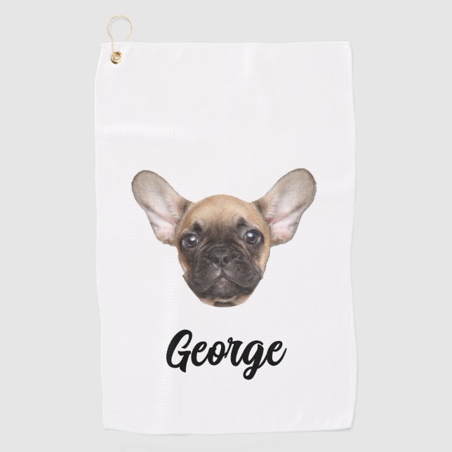 Personalisiertes Foto Custom Pet Hunde Katze Gesic Golfhandtuch (Vorderseite)