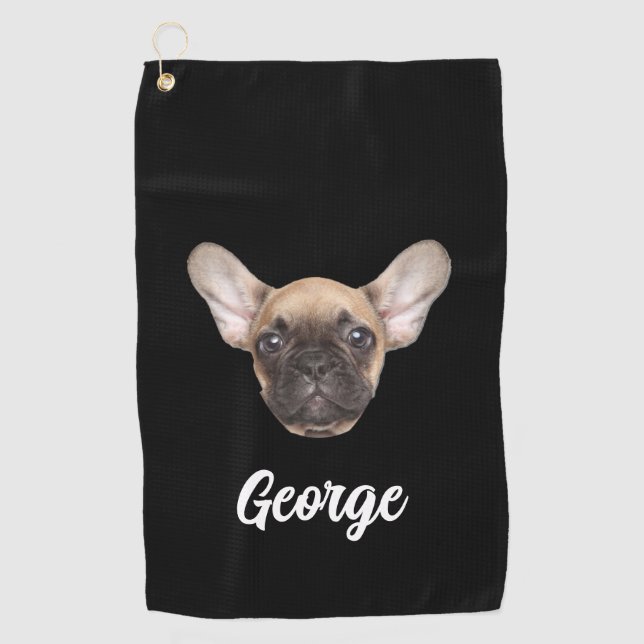 Personalisiertes Foto Custom Pet Hunde Katze Gesic Golfhandtuch (Vorderseite)