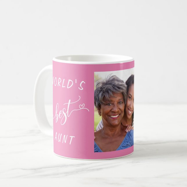 Personalisiertes Foto der besten Tante der Welt Ro Kaffeetasse (Vorderseite Links)