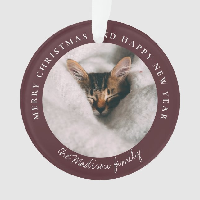 Personalisiertes Foto des klassischen Hahnentrittm Ornament (Vorderseite)
