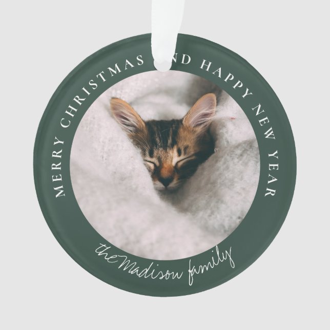 Personalisiertes Foto des klassischen Hahnentrittm Ornament (Vorderseite)