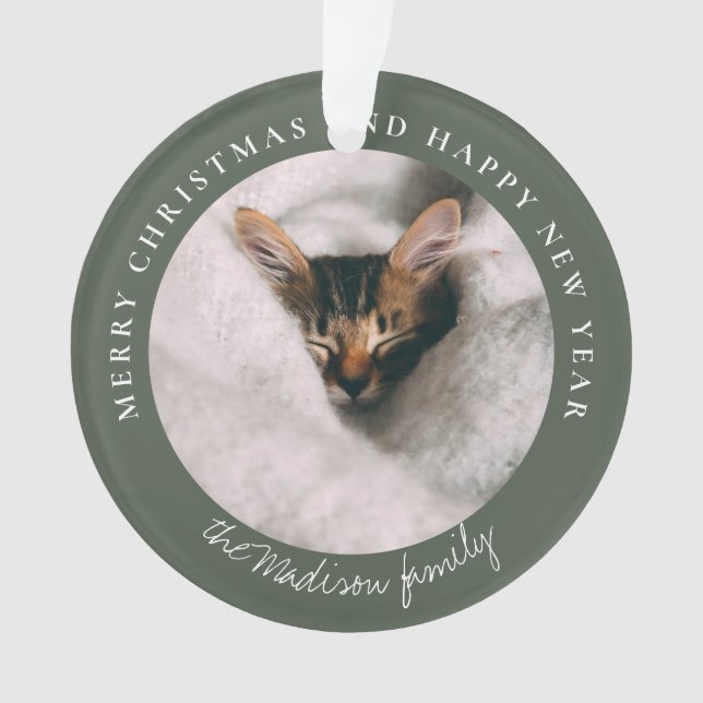 Personalisiertes Foto des klassischen Hahnentrittm Ornament (Vorderseite)
