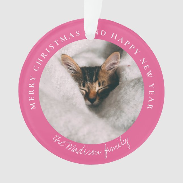 Personalisiertes Foto des klassischen Hahnentrittm Ornament (Vorderseite)