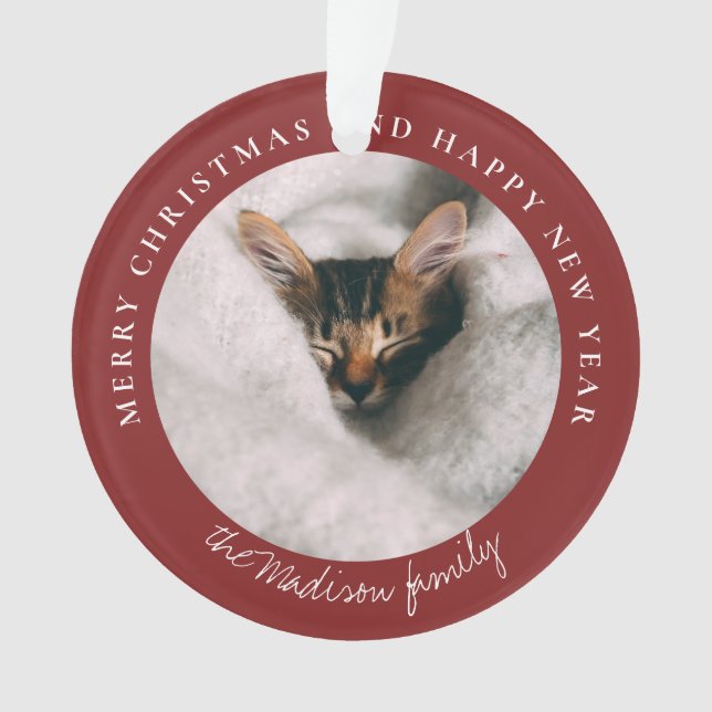 Personalisiertes Foto des klassischen Hahnentrittm Ornament (Vorderseite)