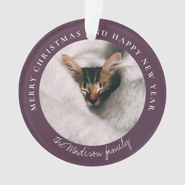 Personalisiertes Foto des klassischen Hahnentrittm Ornament (Vorderseite)