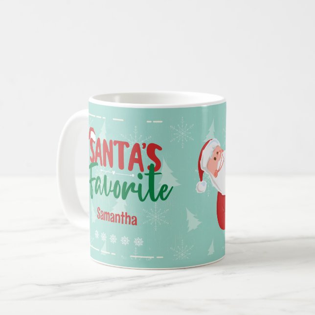 Personalisiertes Foto des Weihnachtsmanns Kaffeetasse (Vorderseite Links)