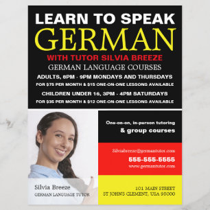 Personalisiertes Foto, Deutschkurs Flyer