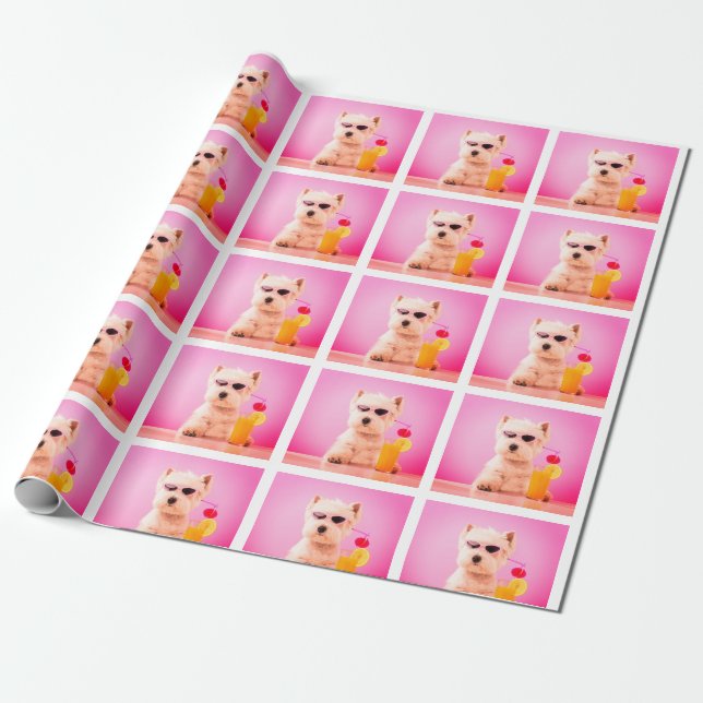 Personalisiertes Foto Dog Geschenkwrap Geschenkpapier (Ungerollt)