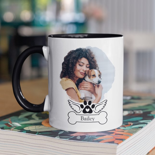 Personalisiertes Foto Dog Memorial Angel Wings Tasse (Personalized Photo Dog Memorial Angel Wings Mug
)
