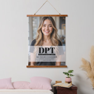 Personalisiertes Foto DPT Doktor der Physiotherapi Wandteppich Mit Holzrahmen