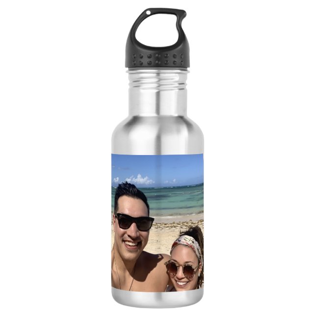 PERSONALISIERTES FOTO EDELSTAHLFLASCHE (Vorderseite)