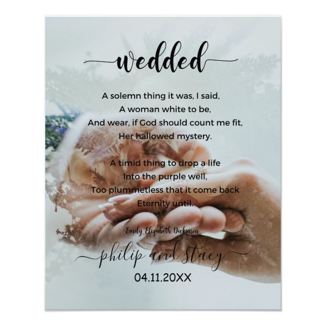 Personalisiertes Foto Elegantes Hochzeitgedicht (Vorne)