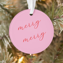 Personalisiertes Foto Elegantes Skript Rosa Weihna Ornament