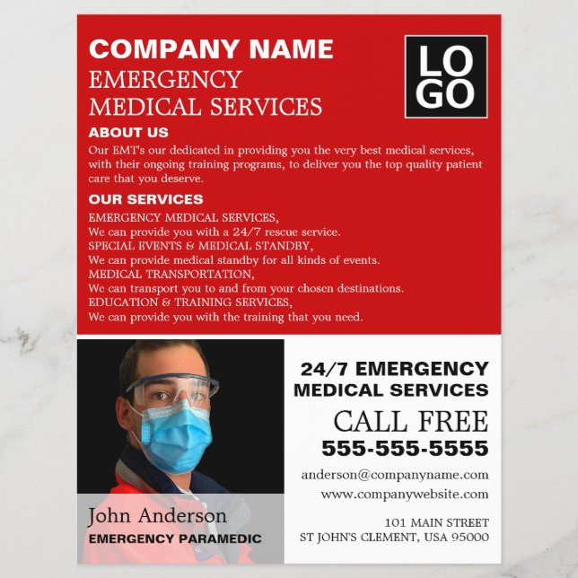Personalisiertes Foto, EMT, paramedic Flyer (Vorne)