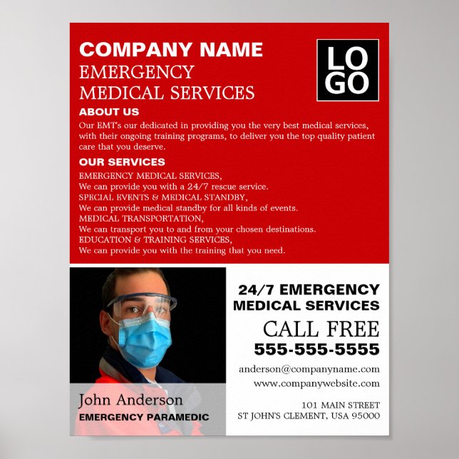 Personalisiertes Foto, EMT, paramedic Poster (Vorne)