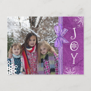 Personalisiertes Foto Familienweihnachtsfreude Lil Feiertagspostkarte