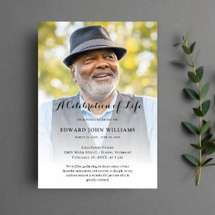 Personalisiertes Foto Feier zur Beerdigung des Leb Einladung