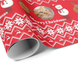 Personalisiertes Foto Frohe Weihnachten Geschenkpapier