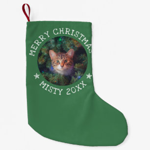 Personalisiertes Foto Frohe Weihnachtskatze Niedli Kleiner Weihnachtsstrumpf