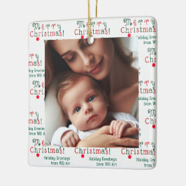 Personalisiertes Foto Frohe Weihnachtslustigkeit, Keramikornament