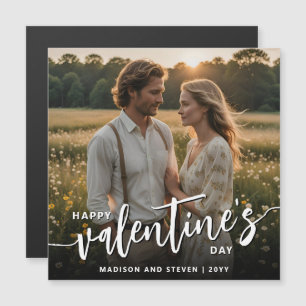 Personalisiertes Foto Frohes Valentinstag Elegante Magnetkarte
