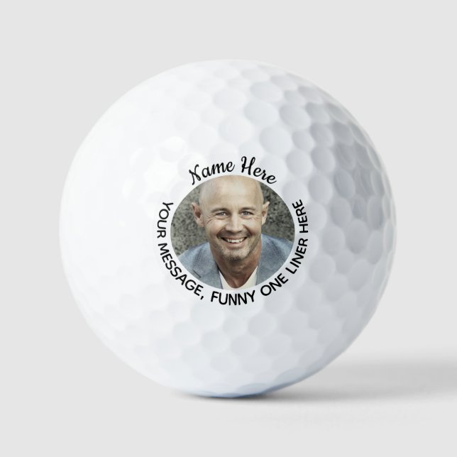 Personalisiertes Foto & Funny One Liner Golfbälle (Vorderseite)