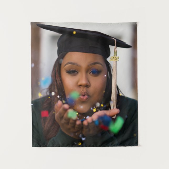 Personalisiertes Foto für benutzerdefinierte Absch Wandteppich (Vorderseite)