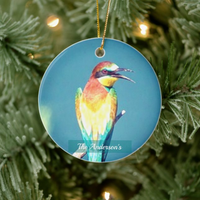 Personalisiertes Foto für benutzerdefinierte farbi Keramik Ornament (Baum)