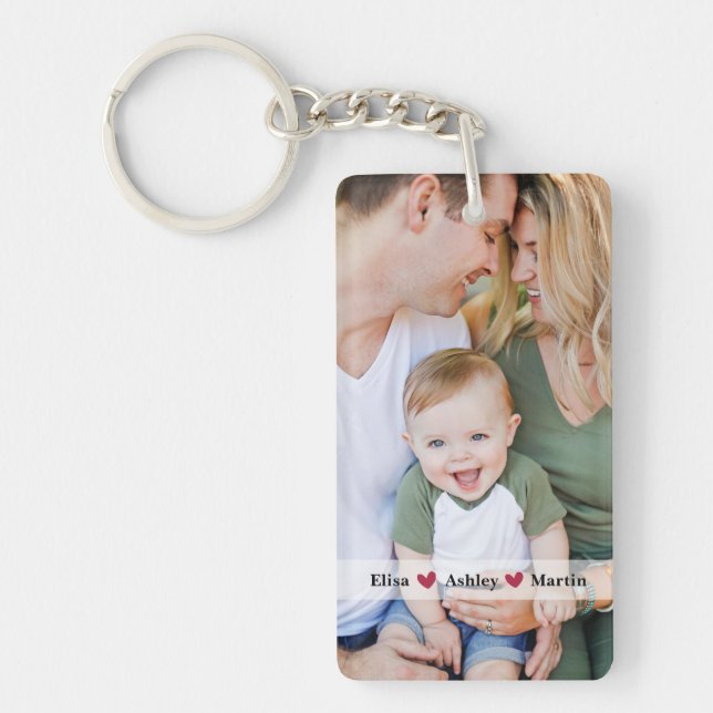 Personalisiertes Foto für Foto, Text und Herz Schlüsselanhänger (Vorderseite)