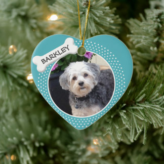 Personalisiertes Foto für Haustiere mit Dog-Knoche Keramik Ornament