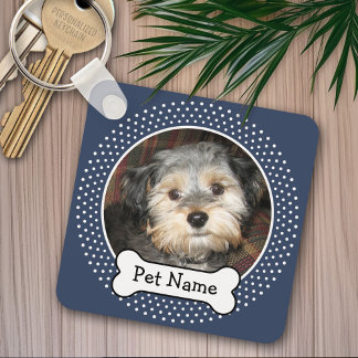 Personalisiertes Foto für Haustiere mit Dog-Knoche Schlüsselanhänger