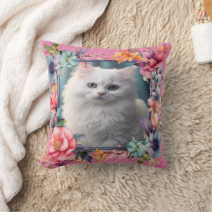 Personalisiertes Foto für Haustiere und Name Blume Kissen